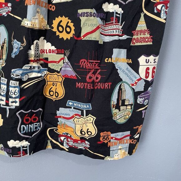 High Seas Trading Shirt Large Americana Route‎ 66 All Over Hawaiian Aloha USA - Picture 9 of 10